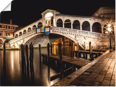 Produktbild von ARTland Poster Venedig Canal Grande & Rialto Brücke II Größe: 60x45 cm