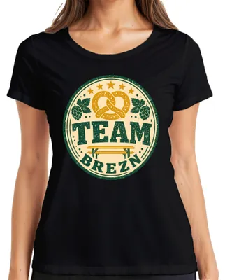 Immagine prodotto di Team Brezn, , Baviera, Bretzel, Biergarten, Lederhose, Dirndl, T-shirt da donna, nero, taglia S