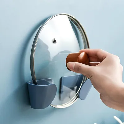Produktbild von Wandmontierter Topfdeckelhalter aus Kunststoff für Schranktüren und Schneidebretter
