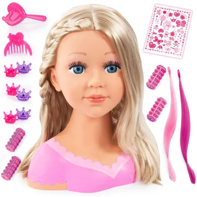Produktbild von Bayer Design 90088BN Charlene Super Model Styling Head, Frisierkopf inklusive Zubehör und Sticker