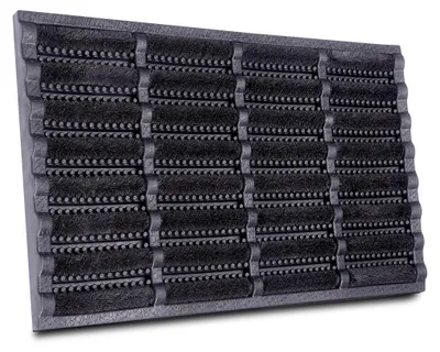 Bürsten-Deurmat 45x75 cm, Kokos/Gummi, Antirutsch, schwarz