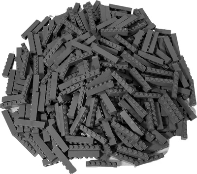 A pile of dark gray LEGO bricks.