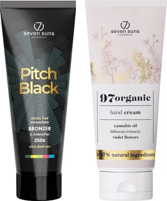 Produktbild von 7suns Pitch Black Ultra Dark Bronzer 250 ml + e Handcreme 75 ml