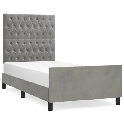 Obrázek produktu pro vidaXL Rám postele bez matrace světle šedý 90x200 cm sametový