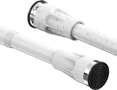 Produktbild von Famanu Duschstange für Ecken verstellbar - 24"-53" x [24"-53"] - 90 Grad L-Form