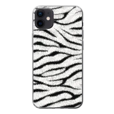 Produktbild von MuchoWow® Handyhülle Schutzhülle Hülle für iPhone 12 mini Tiermuster - Zebra - Weiß Silikon Softcase Handy Hülle - Bild