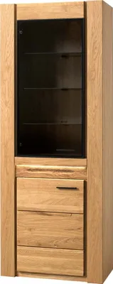 Produktbild von Vitrine schmal links 75 cm Volo Eiche teilmassiv geölt