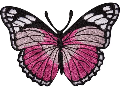 Aufnäher Schmetterling rosa gestickt 7,4×4,8 cm