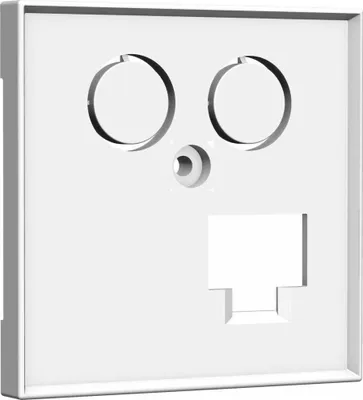 Produktbild von homeway Zentralplatte one. TV+LAN 55x55mm reinweiß