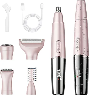 Produktbild von Epilierer Damen 5 in 1, Rasierer Damen mit Digitalanzeige, Wasserdicht nach IPX7, USB-Aufladbar, für Gesicht, Achselhöhlen, Arme und Bikinizone