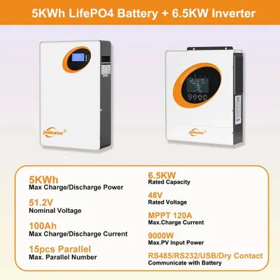 Produktbild von Solarstromspeicherbatterie - LD48100 - 48 V - 100 Ah - LiFePO4 - 6000+ Zyklen - 16S-BMS - 6,5-kW-Set