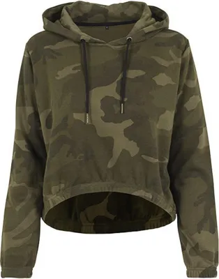 Produktbild von Build Your Brand Kapuzenpullover Damen Ladies Camo Cropped Hoody camouflage M