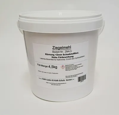Produktbild von Ziegelmehl, naturrein, aus gebranntem Ton, 4,5 kg, im Eimer, Körnung: 0-2 mm