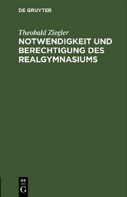Produktbild von Notwendigkeit und Berechtigung des Realgymnasiums
