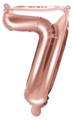 Zdjęcie produktu dla Balon foliowy Cyfra '7', 35cm, różowe złoto
