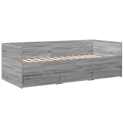 Obrázek produktu pro Válenda se zásuvkami bez matrace šedá sonoma 90 x 200 cm