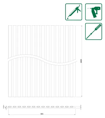 Produktbild von Wandpaneele Aluminium Außen - 1,7 x 56,5 x 240 cm - wasserfest Betonlook - Neuhofer
