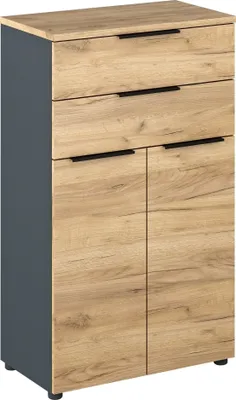 Obrázek produktu pro Kondela Dvoudveřová komoda se šuplíky Klaudius Typ 3 - grafit / dub artisan