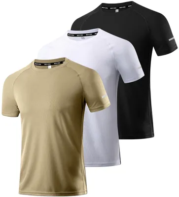Productafbeelding van 3-Pack Heren T-Shirts met Korte Mouwen, Vochtregulerend en Sneldrogend