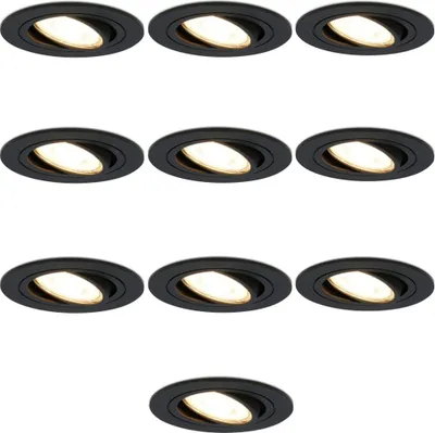 Produktbild von hoftronic LED Einbaustrahler 10x 4W 345lm 2700K Dimmbar Schwarz GU10 IP20