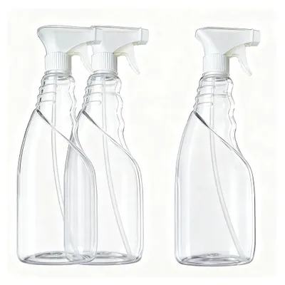 Produktbild von Sprühflasche - Leere Sprühflaschen zum Befüllen, Ideale Friseursprühflaschen mit feiner Düse in Weiss oder transparent, zum Bügeln, Reinigen und für Pflanzen (3er-Pack) (Transparent)