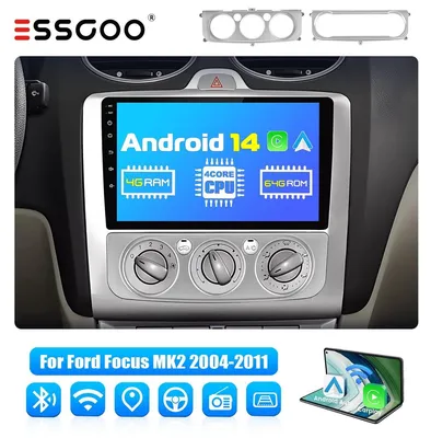 Produktbild von Autoradio 9 Zoll für Ford Focus MK2 2004-2011 Android 14 GPS Navigation Carplay Android Auto 4GB RAM 64GB Touchscreen Freisprecheinrichtung Bluetooth Radio