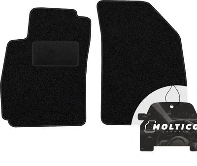 Produktbild von moto-MOLTICO Vorne Fußmatten Auto Velours Autoteppiche Schwarz Automatten Set 2-teilig passend für Chevrolet Aveo ab 2011