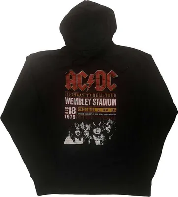 Obrázok produktu pre AC/DC - Wembley '79 Uni stredná mikina s kapucňou - Schwarz
