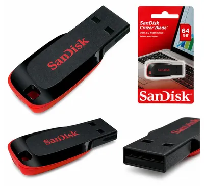 Zdjęcie produktu dla SanDisk pendrive 64GB USB 2.0 Cruzer Blade
