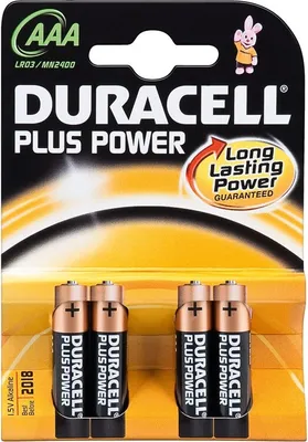 Obrázok produktu pre Duracell Plus Power, Batéria na jedno použitie, AAA, Alkalický, 1,5 V, 4 kusov, Čierna, Zlato