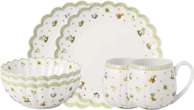 Produktbild von Villeroy & Boch 1486767281, 2 Person(en), Porzellan, Grün, Weiß, Easter Delight, Rund, 2,62 kg