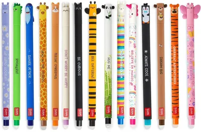 Produktbild von LEGAMI - 15er Set Gel-Radierstifte, Erasable Pen, Stifte mit radierbarer Tinte, Gelschreiber Radierbar ohne Blatt zu verbrauchen, 0,7 mm Spitze, verschiedene Tintenfarben und Tiermotive