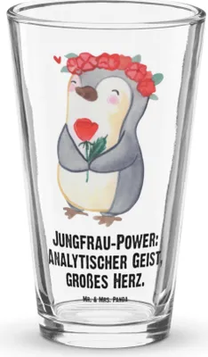 Produktbild von Mr. & Mrs. Panda Bierglas Jungfrau Astrologie - Transparent - Geschenk, Tierkreiszeichen, Cocktailglas, Geburtstagsgeschenk, Glas, Sternzeichen, Trinkglas, Wasserglas