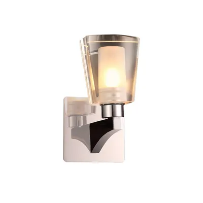 Zdjęcie produktu dla Kinkiet LAURINE chromowany przezroczysty-biały 1xG9x28W szkło wym:14x8x12cm IP44 Italux