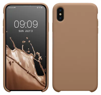 Produktbild von kwmobile Handyhülle für Apple iPhone XS Max Hülle - Case Silikon - Kabelloses Laden - Schutzhülle Cover in Cappuccino