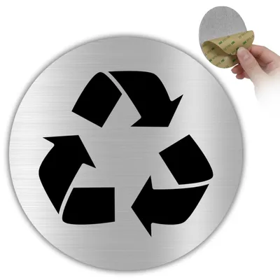 Productafbeelding van Recyclingbord - Ø 100 mm - Aluminium, zelfklevend