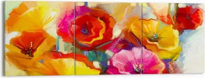 Produktbild von Bild auf Leinwand - Leinwandbild - Blumen Frühling Flora Garten - 150x50cm - Wand Bild - Wanddeko - Leinwanddruck - Bilder - Kunstdruck - Wanddekoration - Leinwand bilder - Wandkunst - CA150x50-2877