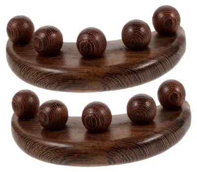 Produktbild von 2-teiliges Massagegerät aus Holz in Halbmondform für Kopf- und Nackenmassage