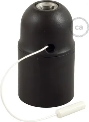 Immagine prodotto di Creative-Cables Kit portalampada E27 in termoplastica con Interruttore a Tirante - Nero