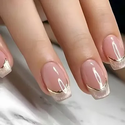 Produktbild von GKA Künstliche Fingernägel 24p G45 zum Aufkleben press on Nails Klebepads Glitzer mit Kleber und Nagelfeile Nägel Kunstnägel Express Nagelstudio