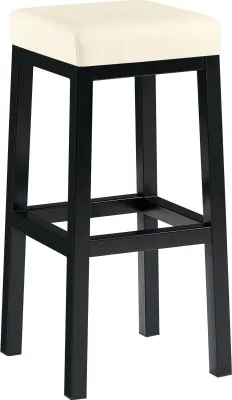Image de Tabouret de bar avec structure en métal - tabouret haut - design stable & respectueux du sol | Couleur : crème | Matériau : similicuir