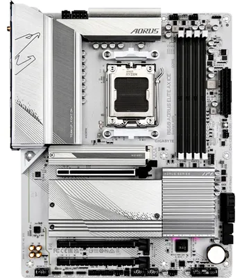 Zdjęcie produktu dla GIGABYTE B650 AORUS ELITE AX ICE, AMD, Gniazdo AM5, AMD Ryzen 7000 Series, AMD Ryzen 8000 Series, AMD Ryzen 9000 Series, Gniazdo AM5, DDR5-SDRAM, 256 GB