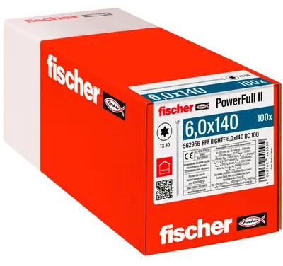 Produktbild von Fischer 562956, Schraube, Verzinkter Stahl, Holz, Zink, Vollgewinde, Zylindrischer Kopf