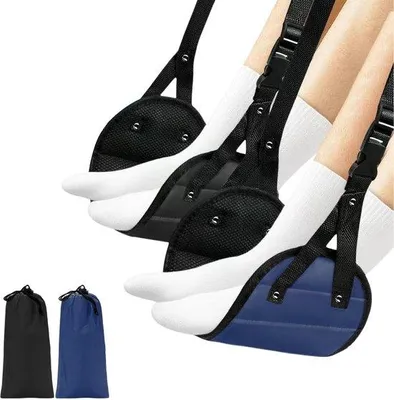 Produktbild von Famanu Fußstütze Flugzeug, 2 Stück, Upgrade Fußhängematte mit Memory Foam, weich & komfortabel für Fußkomfort