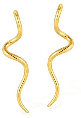 Produktbild von Lange Schlangen Ohrringe Gold - Ohrhänger aus Edelstahl