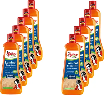 Produktbild von Poliboy Laminat Renovierer Glänzend 10er Set - 5L, Inhalt jeweils 500ml - Sofortversiegelung, Schutz & neuer Glanz
