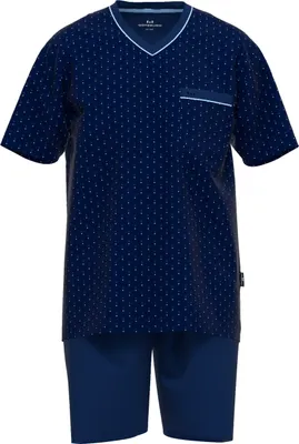 Produktbild von GÖTZBURG Herren Shorty, kurzarm, Baumwolle, Single Jersey, navy, bedruckt Größe: 52