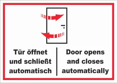 Produktbild von Schild Tür automatisch Door automatic waagerecht A1 Rückseite selbstklebend