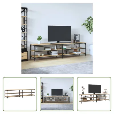Produktbild von The Living Store TV-Schrank Sonoma-Eiche 200x30x50 cm Holzwerkstoff und Metall