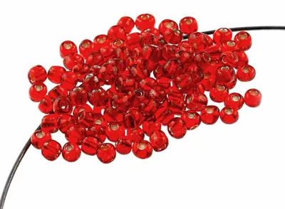 Produktbild von Vintageparts Rocailles Perlen Glas rot 4 mm, 300 Stück
